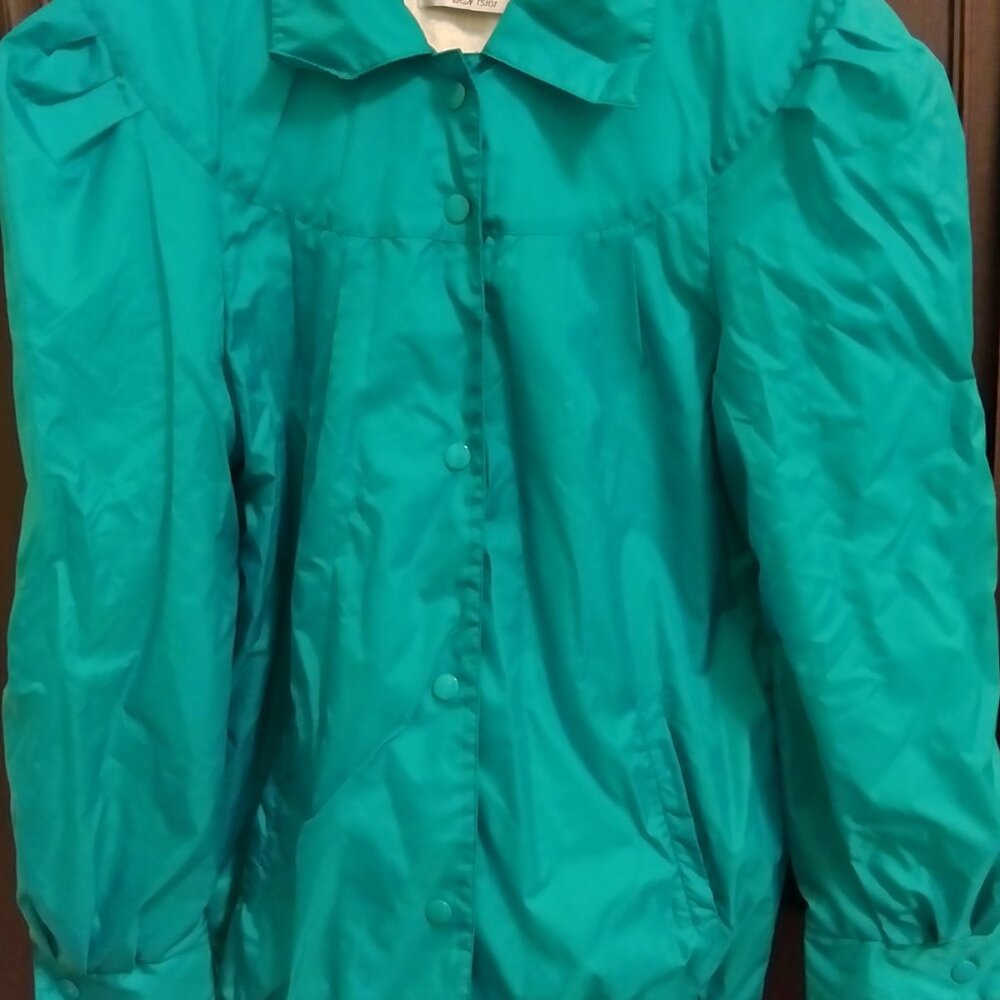 Current Seen Teal Ladies Vintage Jacket with puffed sleeves